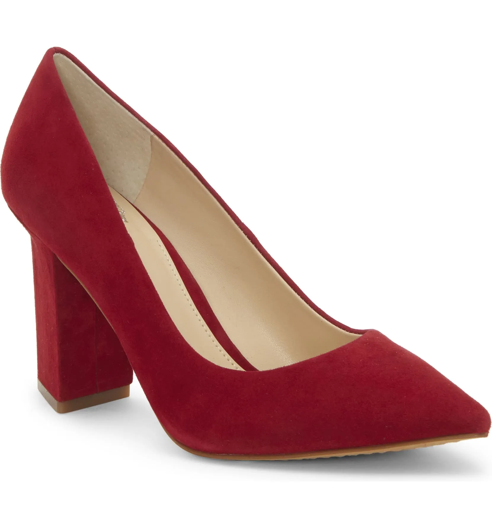 Pump CANDERA 03) Camuto Dress (10, Artificial Intelligence (AI) Pumps Red Heel Toe Red Suede Vince Block Pointed Worldwide shipping