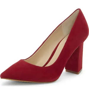 Pump CANDERA 03) Camuto Dress (10, Artificial Intelligence (AI) Pumps Red Heel Toe Red Suede Vince Block Pointed Worldwide shipping