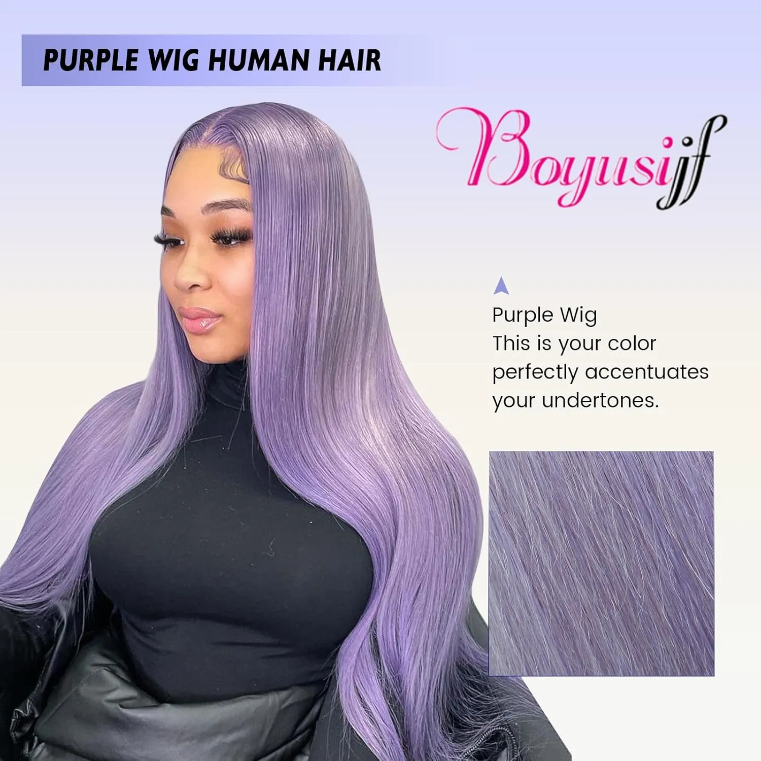 Purple Lace Front Human Hair Wig Purple Straight 13x4 Lace Front Wigs Human Hair with Baby Hair 180% Density for Daily Cosplay Party Holiday Wigs(30inches)