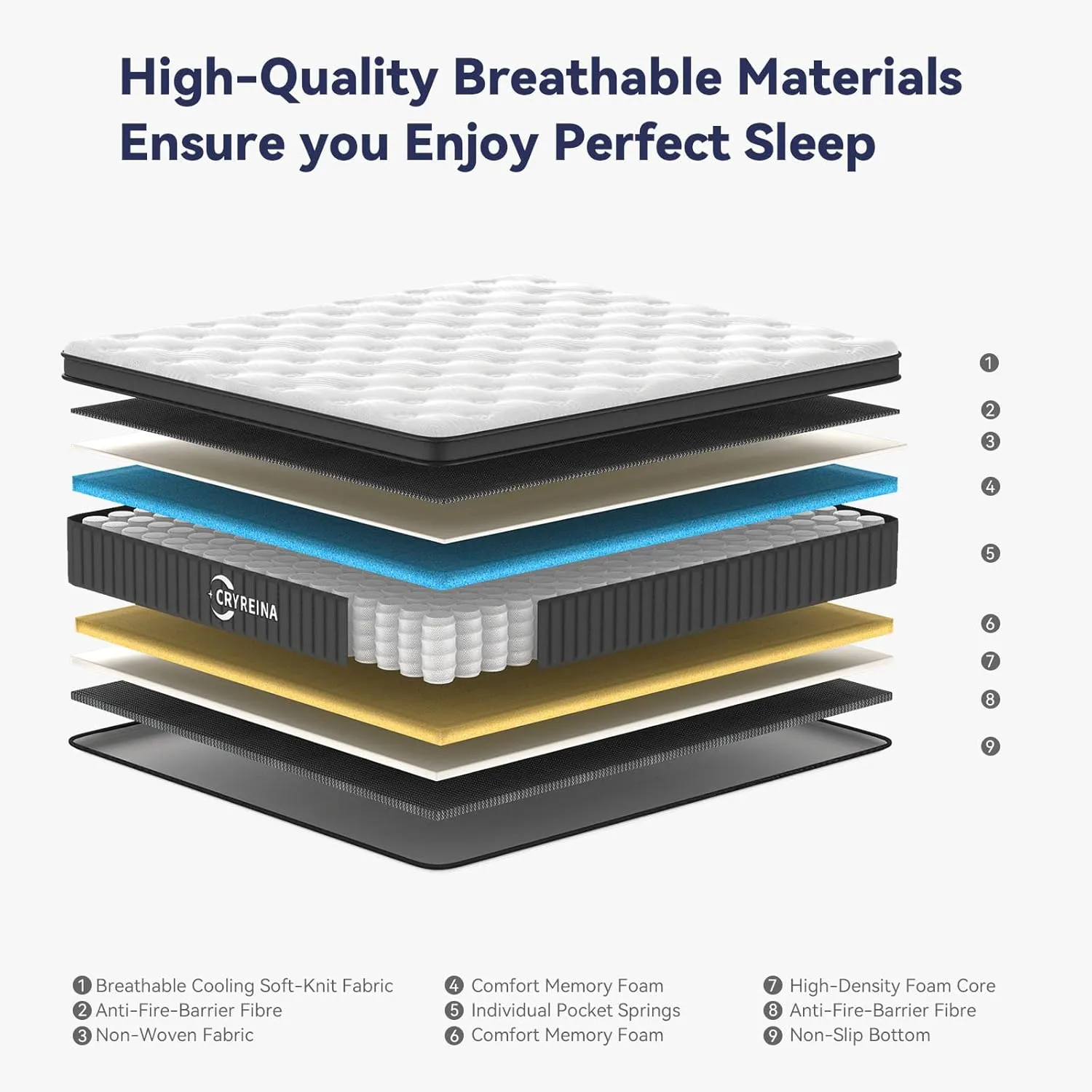 Queen Mattress, 12 Inch Queen Hybrid Mattress in a Box, Upgrade Individually Pocket Springs, Medium Firm, Pressure Relief, Breathable Comfort and Durable, CertiPUR-US Certified