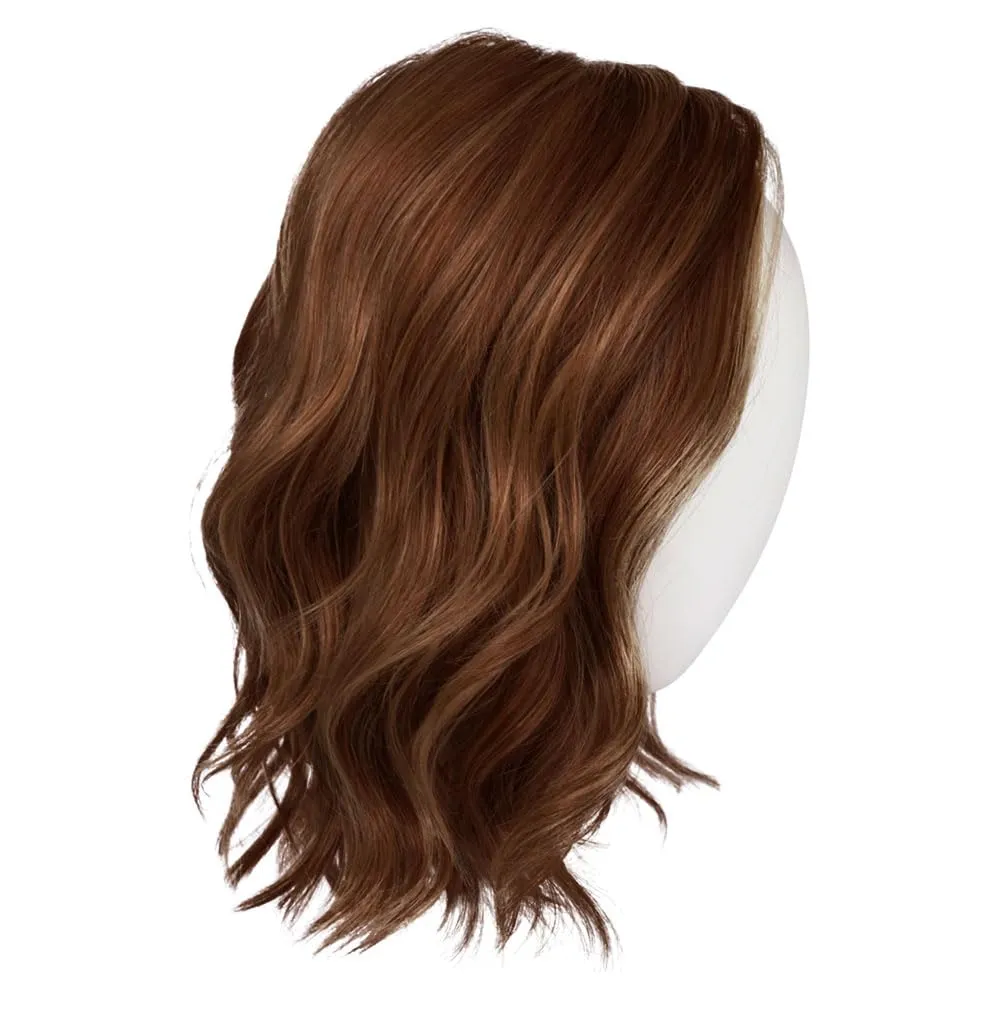 Raquel Welch Simmer Elite Layered Shoulder Length Wig With Lightweight Hand-Tied Base, Average Cap - RL10/12 Sunlit Chestnut