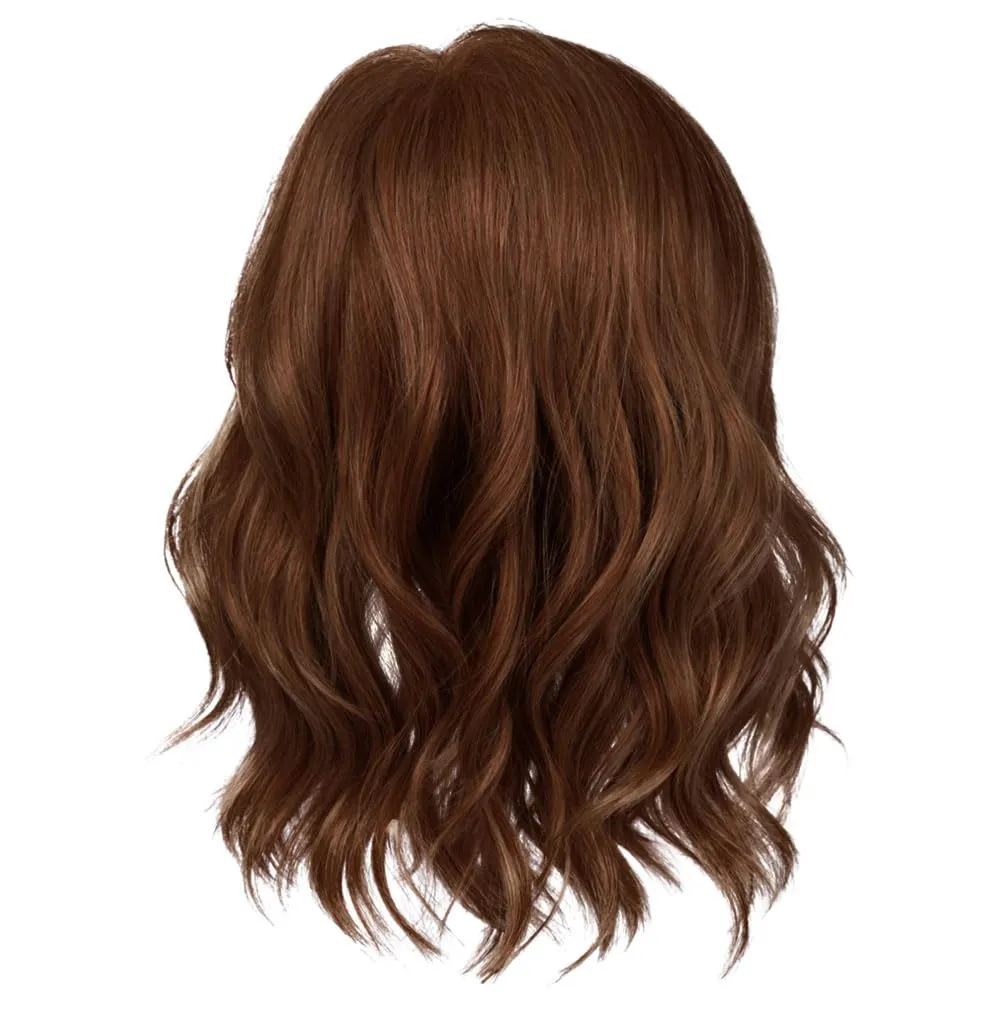 Raquel Welch Simmer Elite Layered Shoulder Length Wig With Lightweight Hand-Tied Base, Average Cap - RL10/12 Sunlit Chestnut