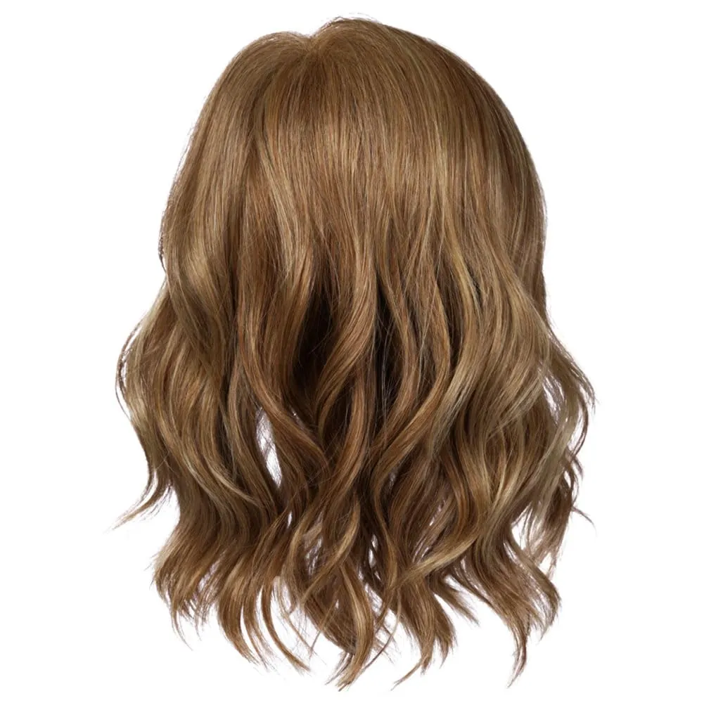 Raquel Welch Simmer Elite Layered Shoulder Length Wig With Lightweight Hand-Tied Base, Average Cap - RL10/22SS SS Iced Cappuccino