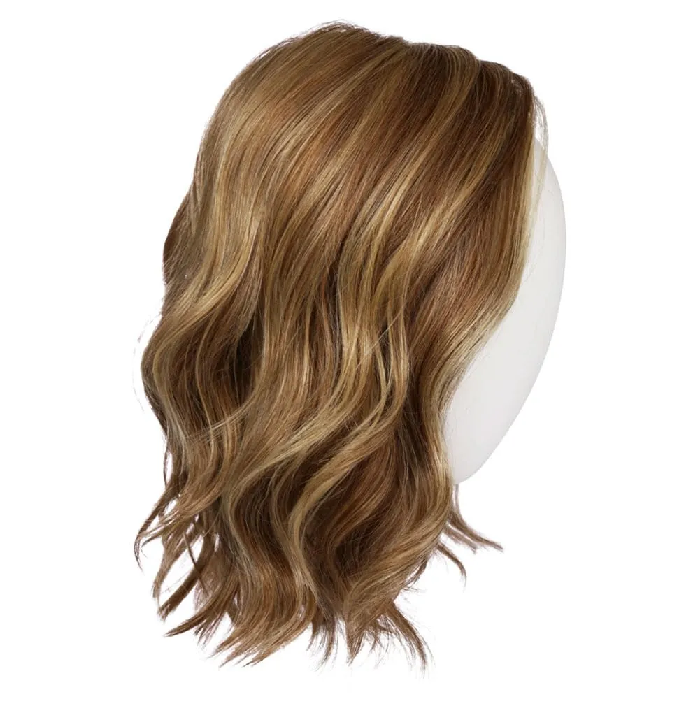 Raquel Welch Simmer Elite Layered Shoulder Length Wig With Lightweight Hand-Tied Base, Average Cap - RL10/22SS SS Iced Cappuccino