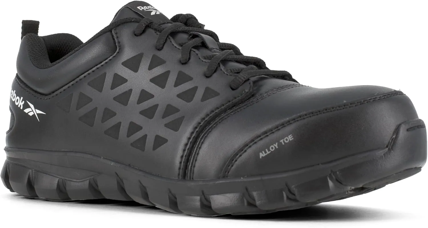 Reebok Work Women's RB044 Sublite Cushion Athletic Work Shoe Blue and Grey Alloy Toe Safety
