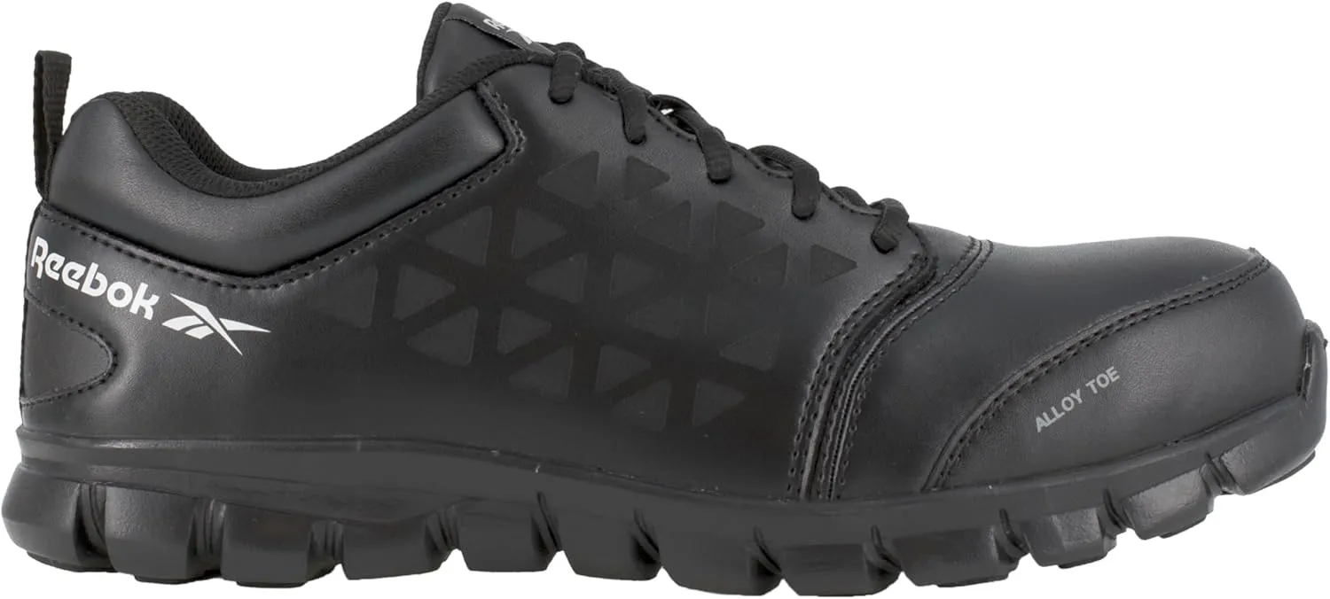 Reebok Work Women's RB044 Sublite Cushion Athletic Work Shoe Blue and Grey Alloy Toe Safety