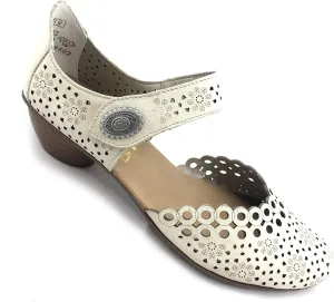 Rieker Mirjam 53 Mary Jane Womens Pump 38 M EU Cream