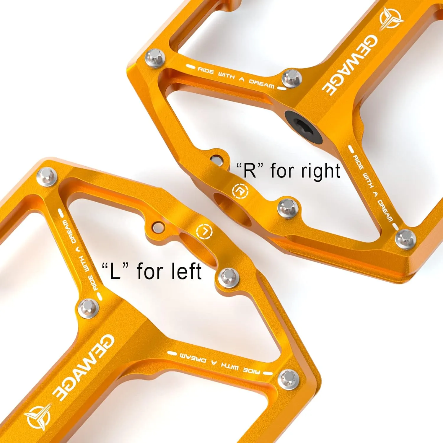 Road/Mountain Bike Pedals - 3 Bearings Bicycle Pedals - 9/16” CNC Machined Flat Pedals with Removable Anti-Skid Nails