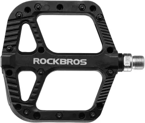 Rock BROS Mountain Bike Pedals Nylon Composite Bearing 9/16" MTB Bicycle Pedals with Wide Flat Platform