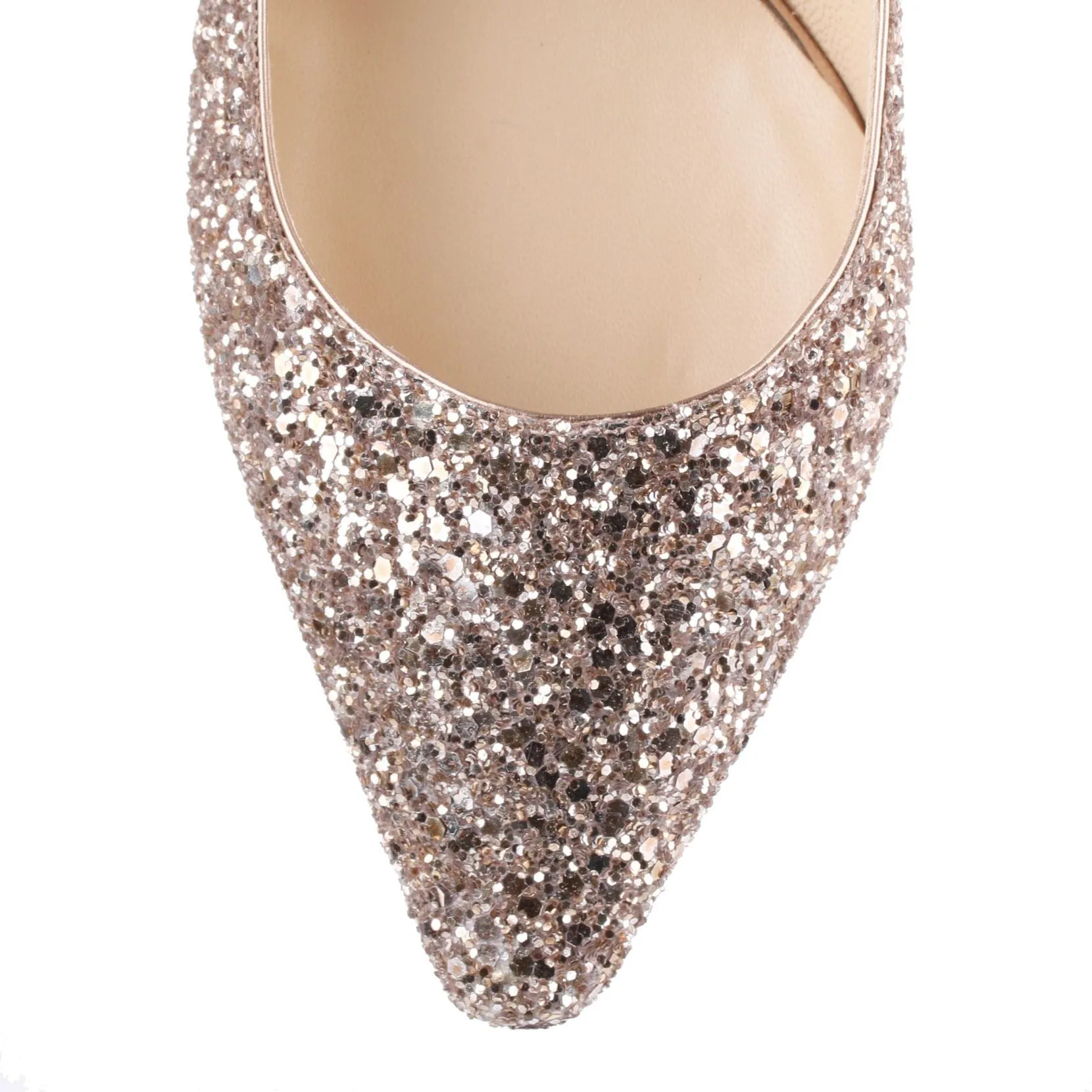 Romy 85 ballet pink glitter pumps