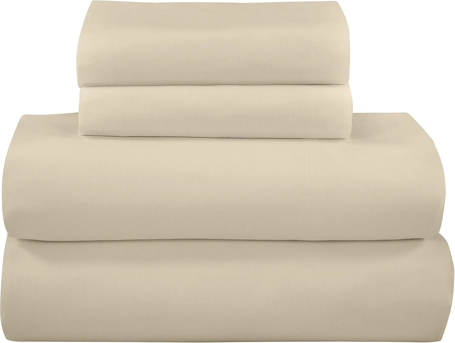 ROYALE LINENS 300 Thread Count 100% Long Staple Combed Cotton Sheet Set - 4 Piece Queen Bed Sheets - 1 Fitted, 1 Flat & 2 Pillow Cases - Soft Cool & Crisp Sheet Set (Queen, Light Yellow)