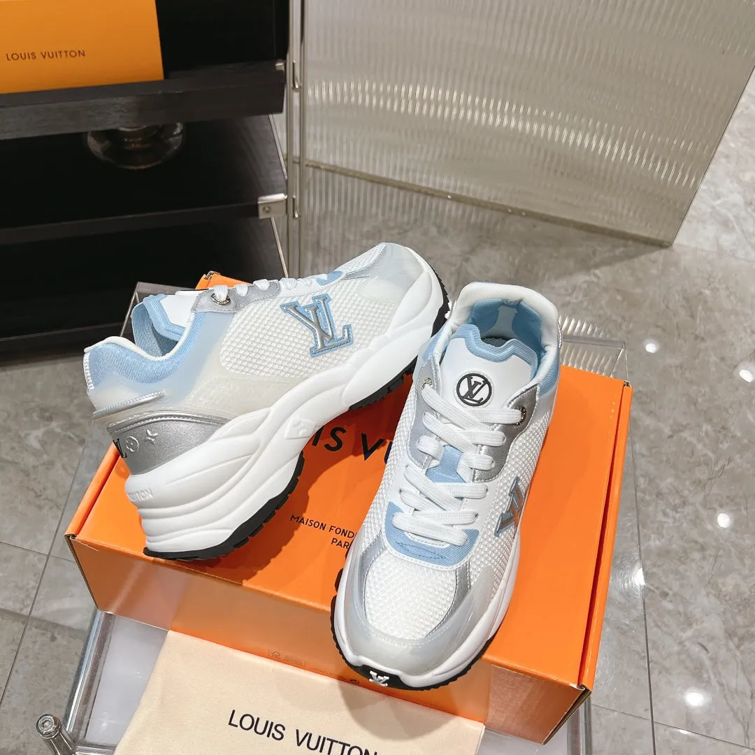 Run Fabric Blue Polyester Louis Express worldwide 55 Sneaker Vuitton Mesh Light Tailored options 50mm White
