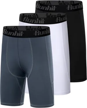 Runhit Youth Boys' Compression Shorts,Boys Performance Athletic Base Layers Underwear Sports Shorts