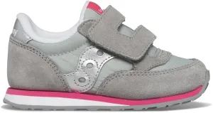 Saucony Kids Baby Jazz Hook & Loop Sneaker, Grey/Silver/Pink, 6 US Unisex Toddler