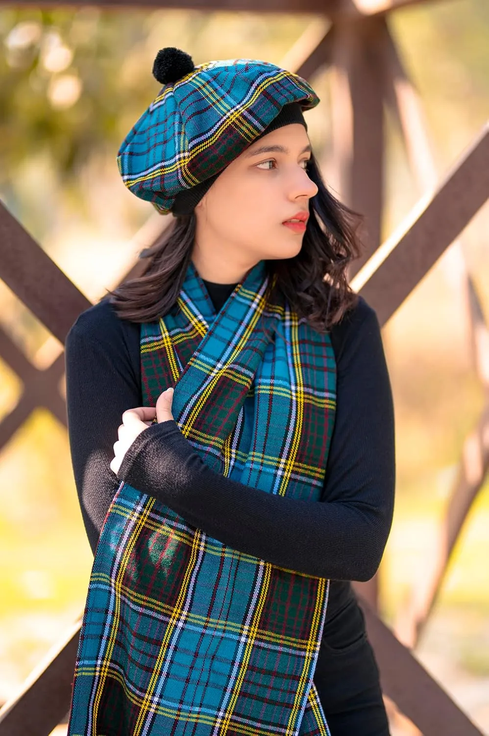 Scottish Traditional Tam o' Shatner Acrylic Wool Tammy Hat Flat Bonnet Kilt Many Tartans
