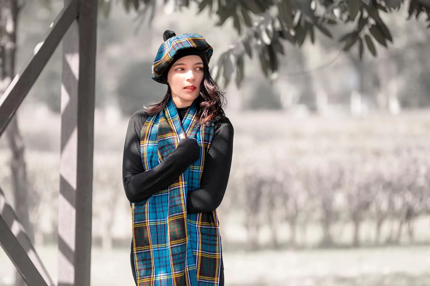 Scottish Traditional Tam o' Shatner Acrylic Wool Tammy Hat Flat Bonnet Kilt Many Tartans