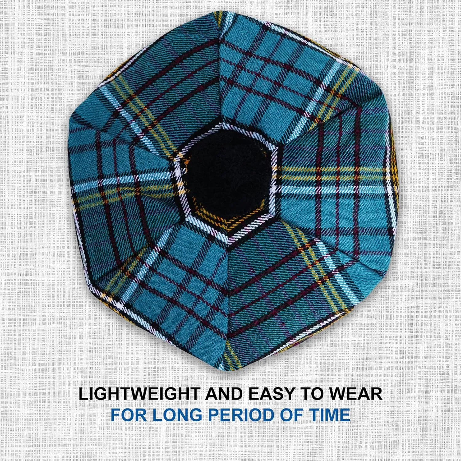 Scottish Traditional Tam o' Shatner Acrylic Wool Tammy Hat Flat Bonnet Kilt Many Tartans