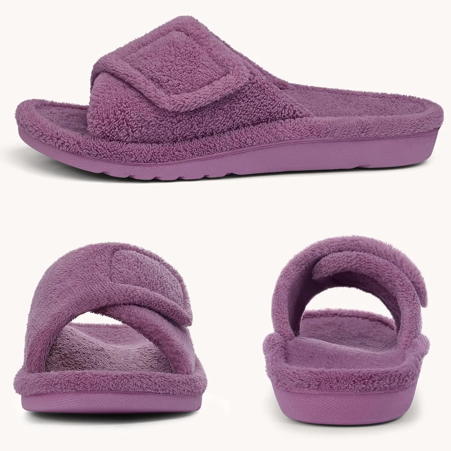 shevalues Orthopedic Slippers for Women with Arch Support Adjustable Open Toe House Shoes for Plantar Fasciitis