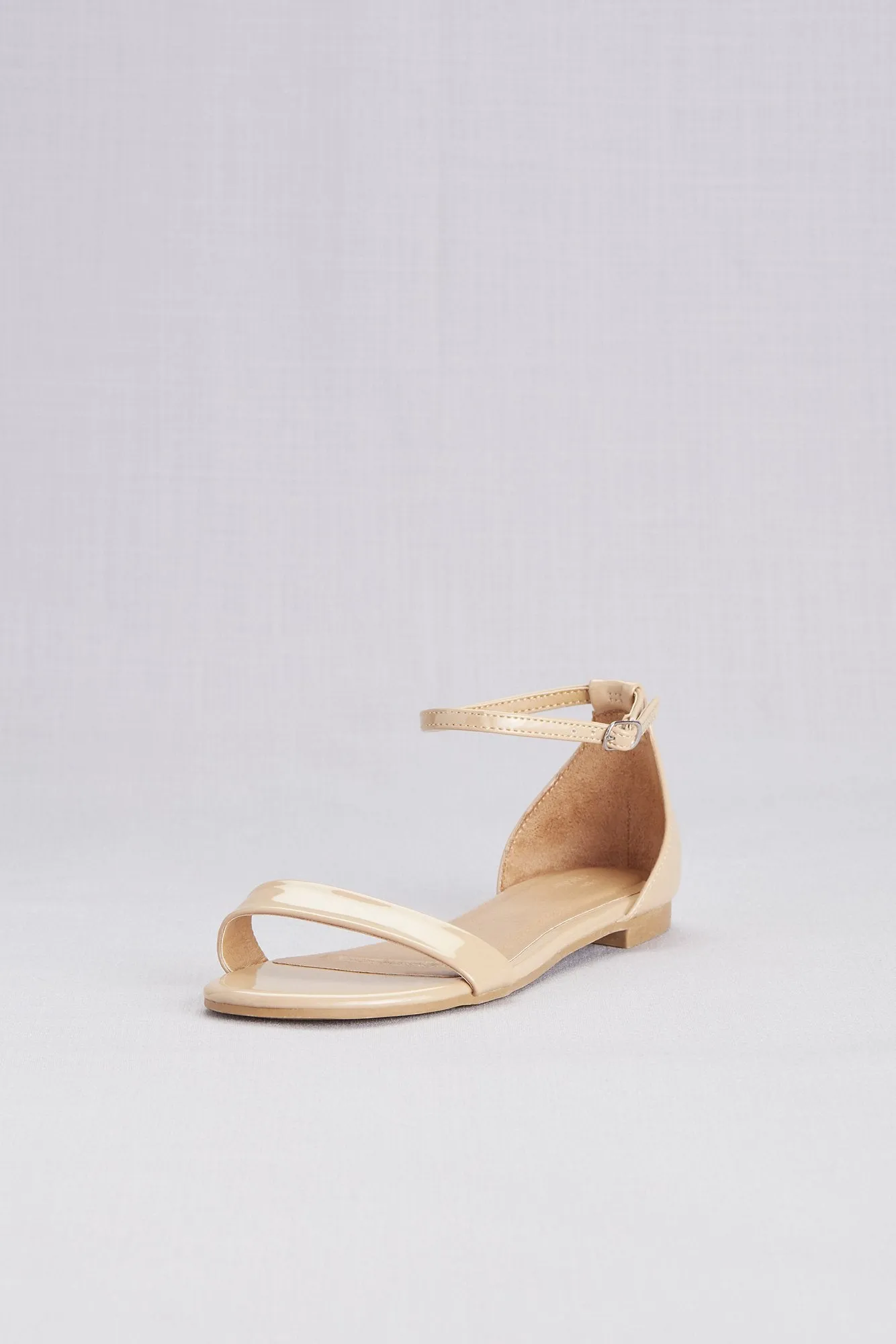 Single-Strap Mirror Metallic Flat Sandals