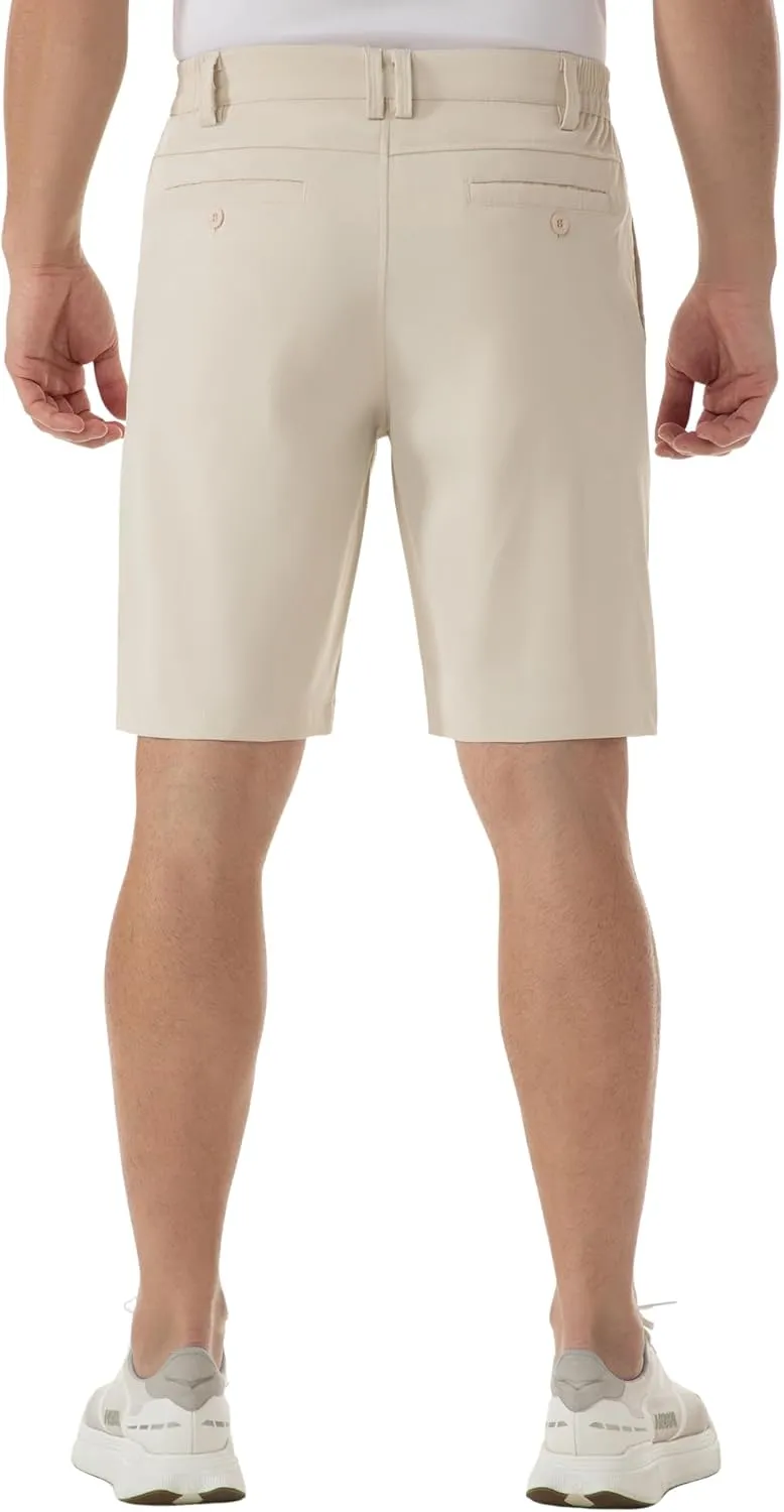 SIX ISLANDS Men's Golf Hybrid Shorts 9 Inch Inseam with Pockets Quick Dry Stretch Flat Front Casual Work Dress Shorts for Men