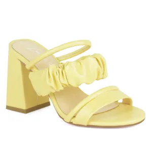 Slip-On Block Heel Sandal in Yellow