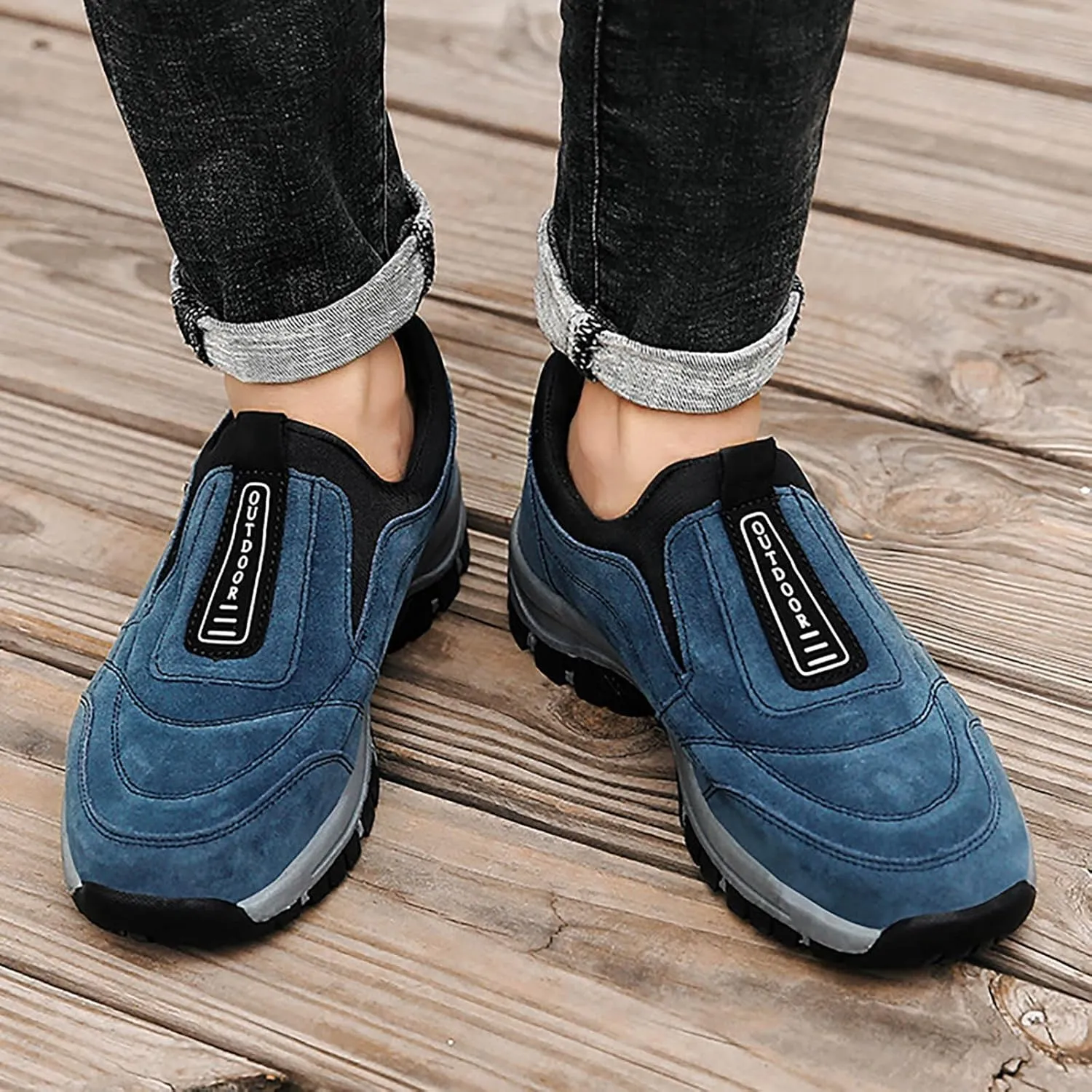 Slip on Loafers Men’s Hiking Shoes Lightweight Walking Shoes Comfortable Trekking and Trail Shoes for Outdoor Driving