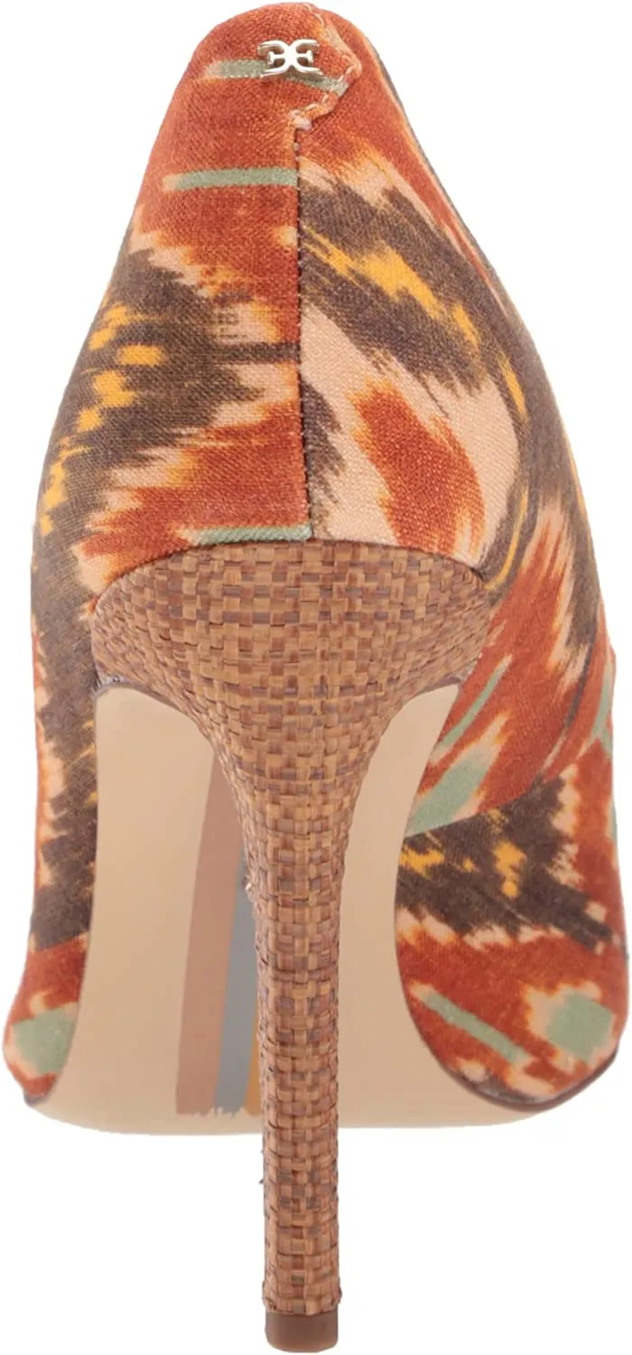 Slip Toe Pointy Hazel Loved by customers Easy-to-use Edelman Sam On Sunset Orange Pumps Heel Stiletto Multi