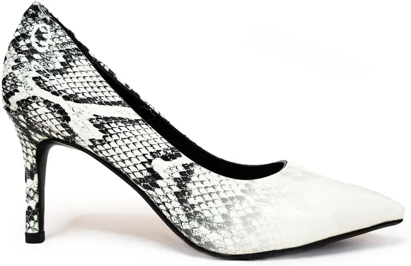 Snakeskin Print Handmade Dress Pump Shoes