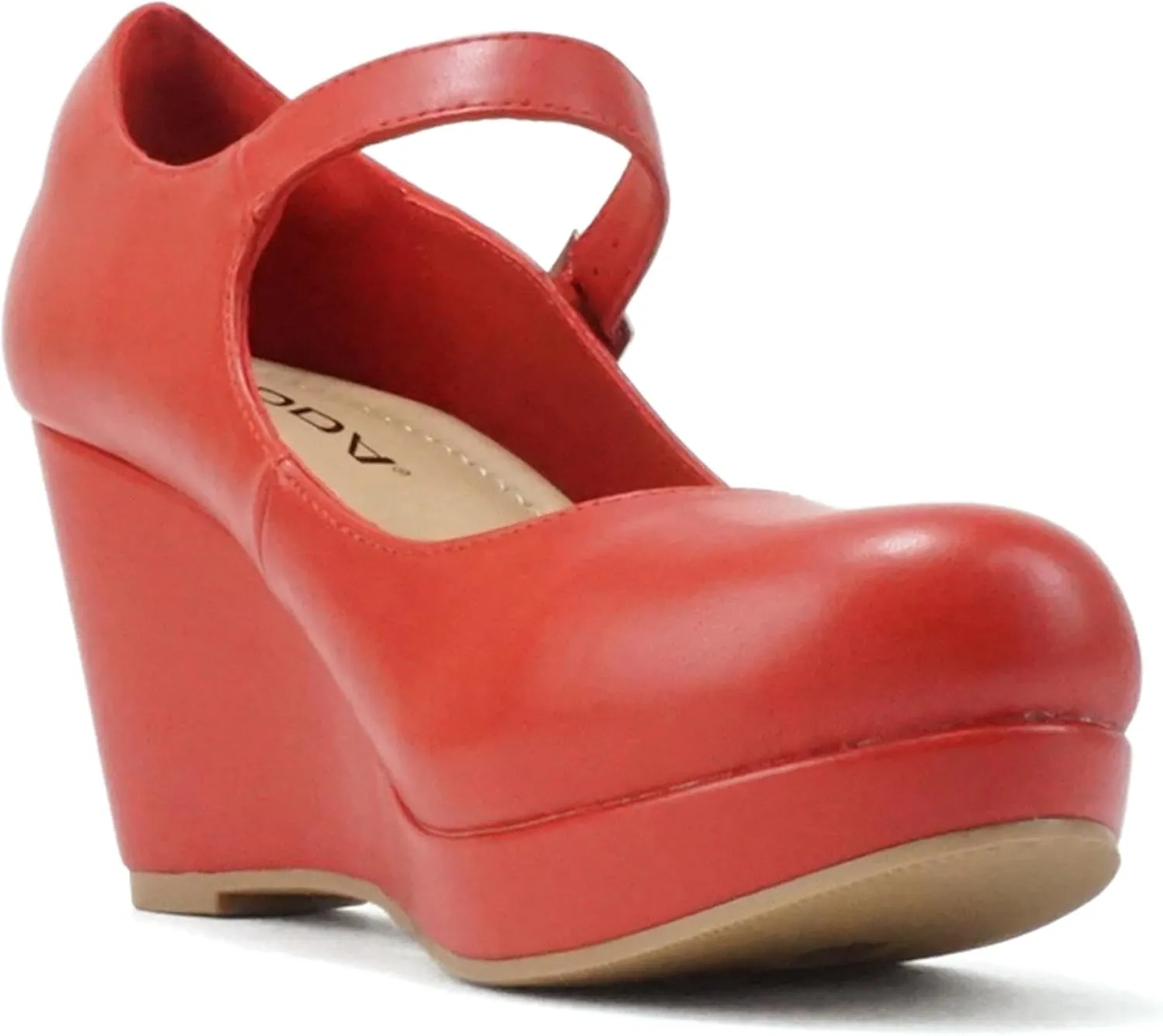 Soda Merry ~ Womens Mary Jane Strap Comfortable Platform Wedge Pump Heel Shoes (Wide Fit Available)