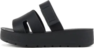 Soda “Tonya” ~ Women Open Round Toe Double Strap Slide On Sandal