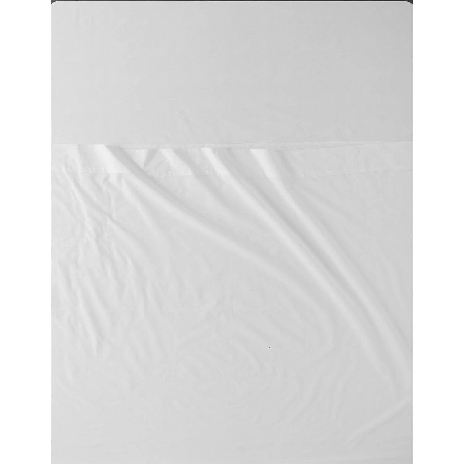 Solid Optic White Textured Cotton Percale Flat Sheet
