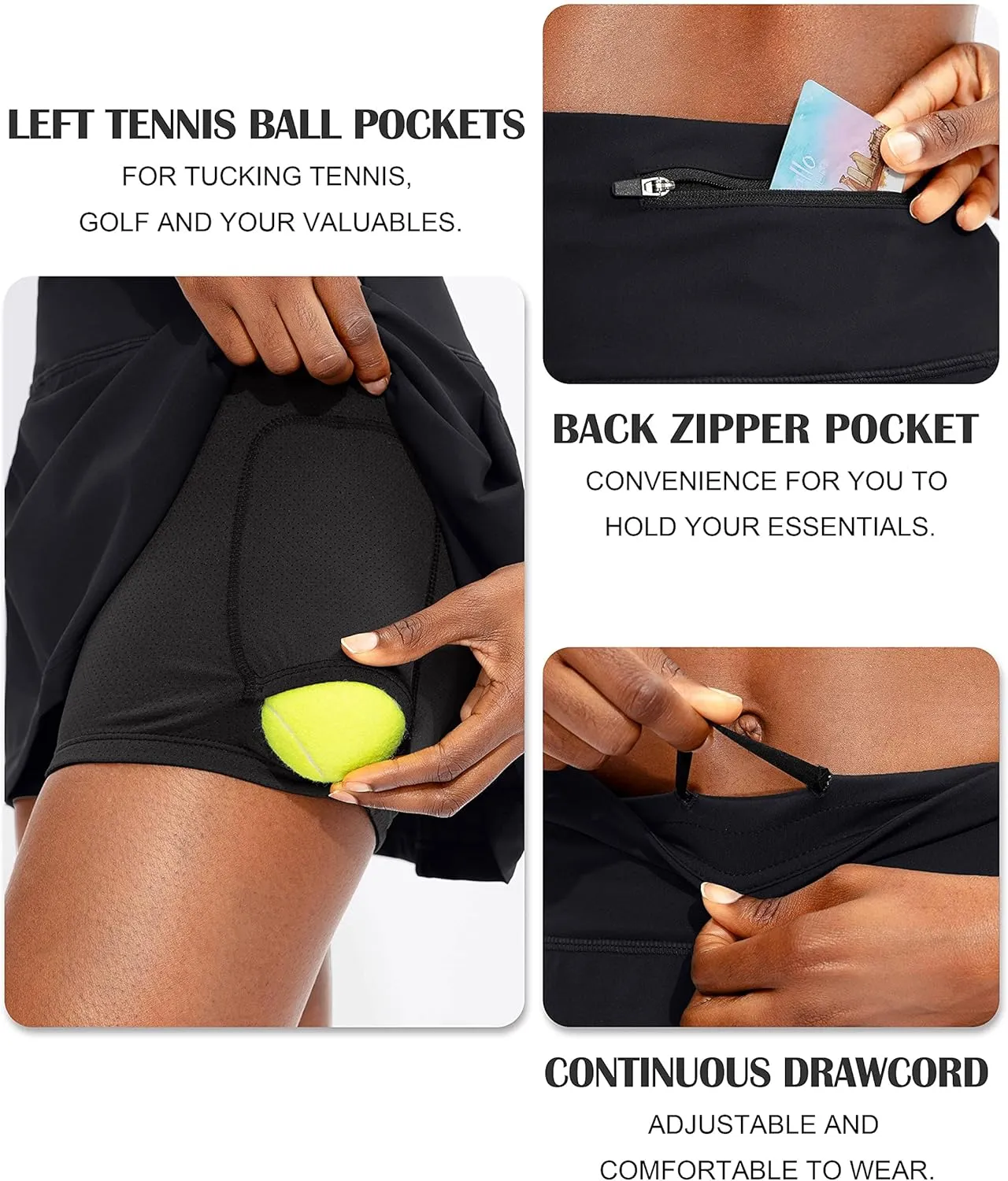 Soothfeel Pleated Tennis Skirt for Women with Pockets Women's High Waisted Athletic Golf Skorts Skirts for Workout Running