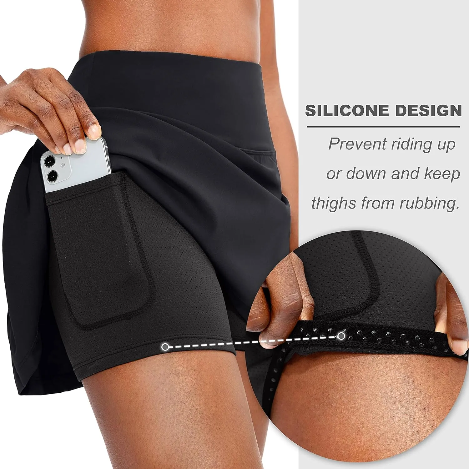 Soothfeel Pleated Tennis Skirt for Women with Pockets Women's High Waisted Athletic Golf Skorts Skirts for Workout Running