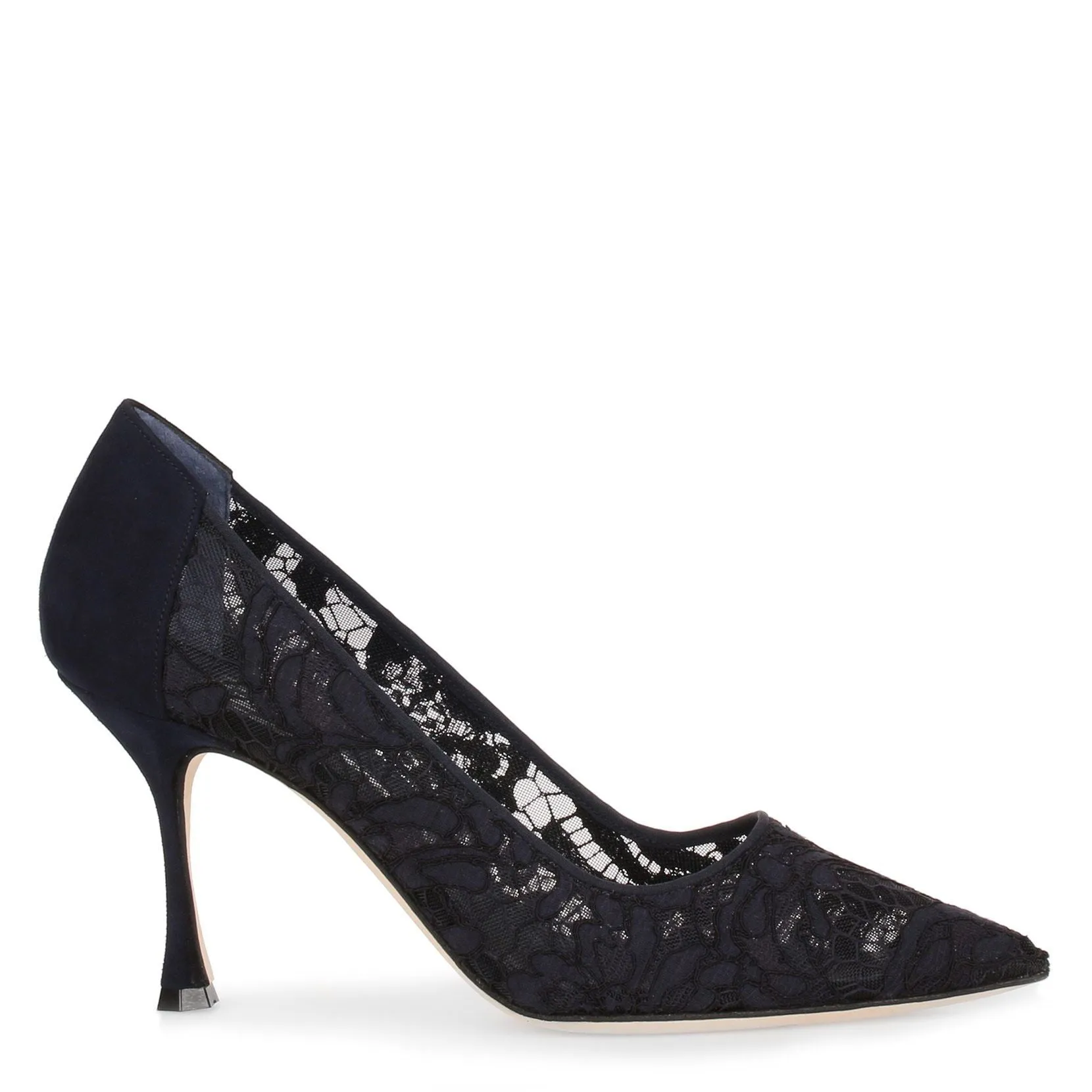 Sophia 90 navy lace pump