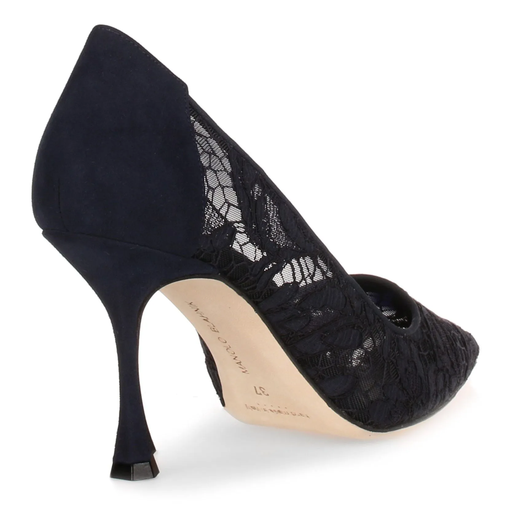 Sophia 90 navy lace pump