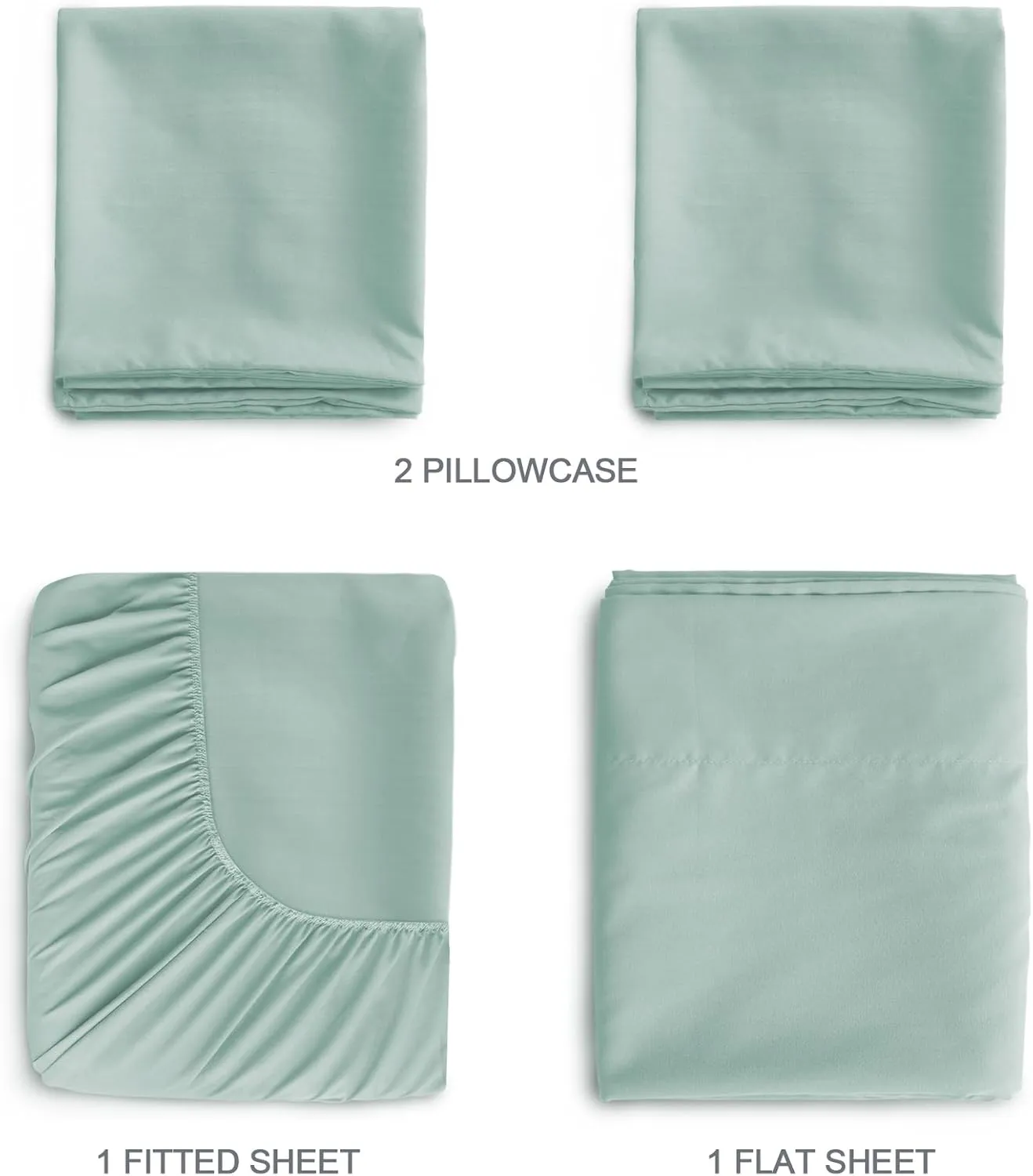 SPRINGSPIRIT Queen Sheets Set 4 Piece, Luxury Super Soft Microfiber Queen Bed Sheets Set Wrinkle Free & Breathable, Green Sheets Queen 16 Deep Pocket Sheets for Queen Size Bed