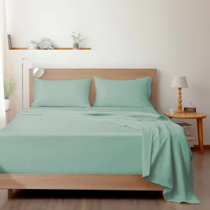 SPRINGSPIRIT Queen Sheets Set 4 Piece, Luxury Super Soft Microfiber Queen Bed Sheets Set Wrinkle Free & Breathable, Green Sheets Queen 16 Deep Pocket Sheets for Queen Size Bed