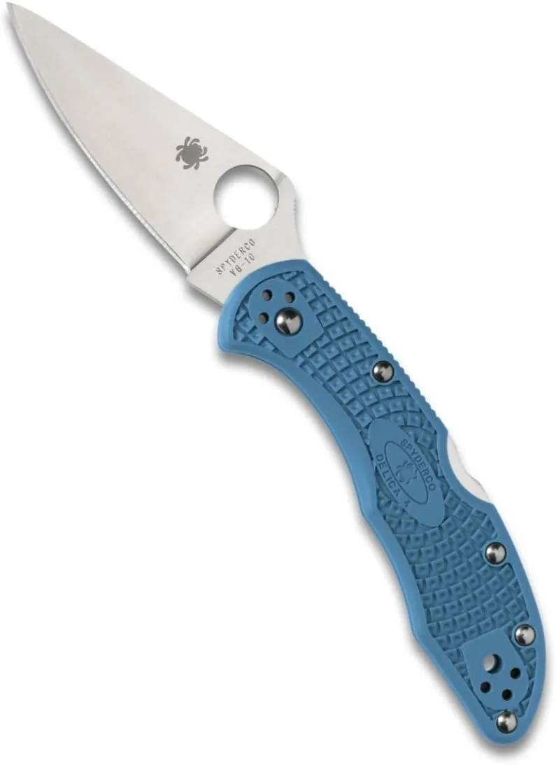 Spyderco Delica 4 Lightweight 7.15" Signature Folding Knife with 2.90" Flat-Ground Steel Blade and High-Strength FRN Handle - PlainEdge Grind
