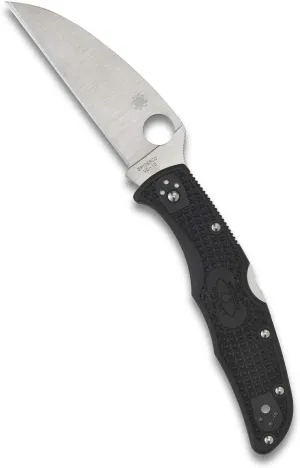 Spyderco Endura 4 Lightweight Signature Knife with 3.78" VG-10 Steel Wharncliffe Blade and Black FRN Handle - PlainEdge - C10FPWCBK