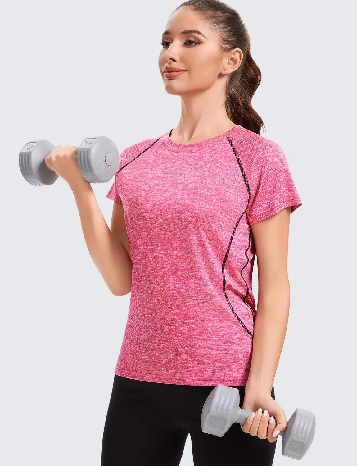 Star Vibe 4 Pack Women's Compression Shirt Short Sleeve Workout Tops Dry Fit Athletic Baselayer Gym Yoga Running T-Shirt