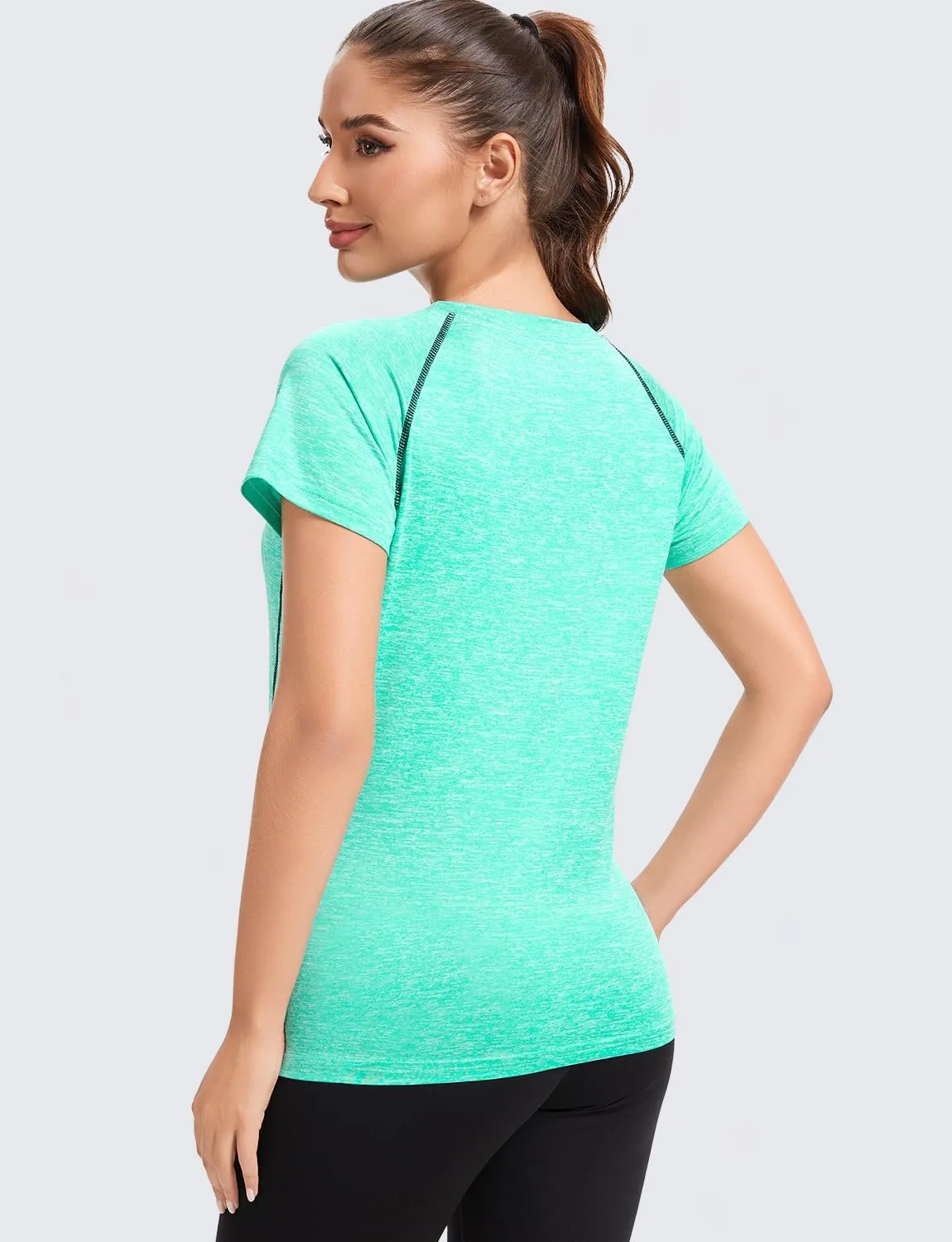 Star Vibe 4 Pack Women's Compression Shirt Short Sleeve Workout Tops Dry Fit Athletic Baselayer Gym Yoga Running T-Shirt