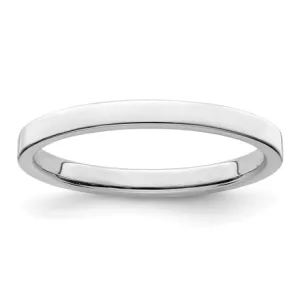 Sterling Silver 2mm Lightweight Flat Size 7.5 Band