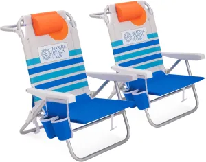 Sturdy & Lightweight Backpack Beach Chair – AI Designed & Crafted/Bundle of 2 Units (Sunset)