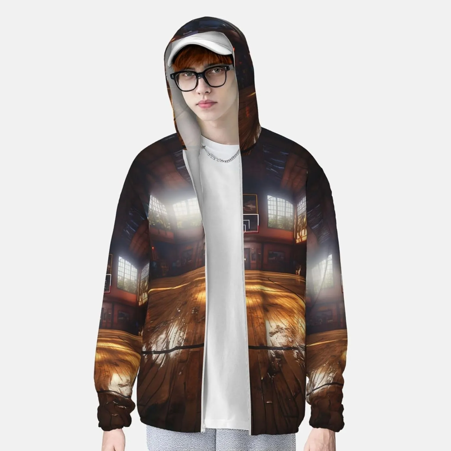 Sun Protection Hoodie Lightweight Shirt Long Sleeve Basketball Court Sun Shirt Quick Dry Rash Guard for Outdoor