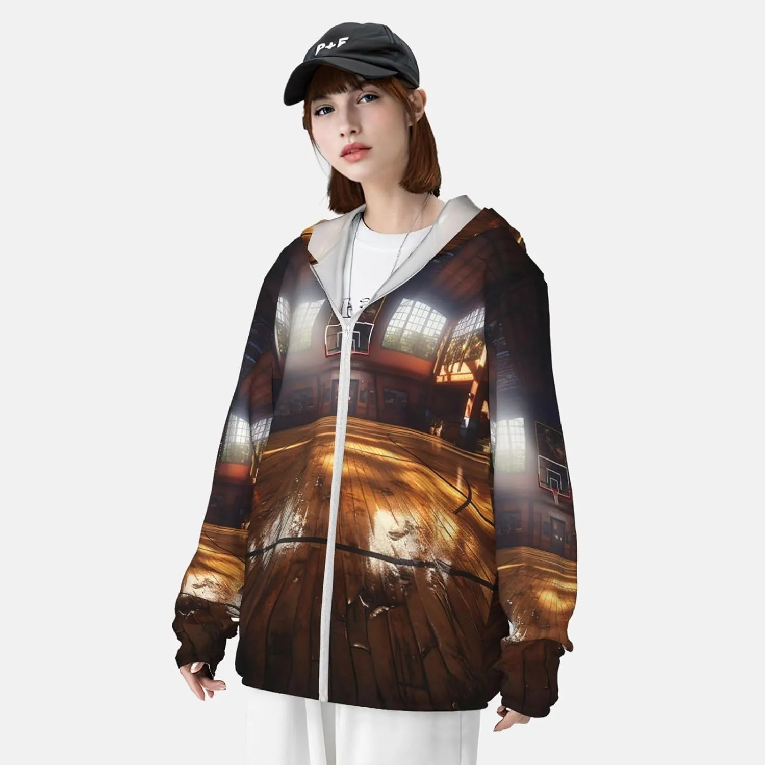 Sun Protection Hoodie Lightweight Shirt Long Sleeve Basketball Court Sun Shirt Quick Dry Rash Guard for Outdoor