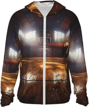 Sun Protection Hoodie Lightweight Shirt Long Sleeve Basketball Court Sun Shirt Quick Dry Rash Guard for Outdoor