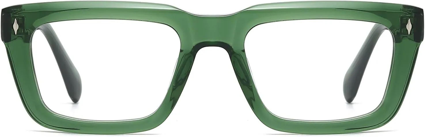 Sutton Retro Rectangle Acetate Thick Glasses Frame Prescription Optical Eyewear for Women Men 53-21-148mm
