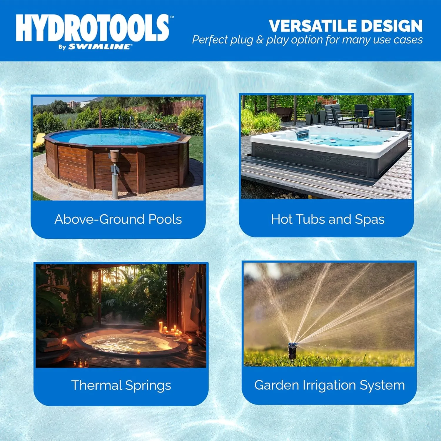 SWIMLINE HYDROTOOLS Above-Ground Pool Motor Pump, Hydro-Flo 1HP w/ 5280 GPH, Horizontal