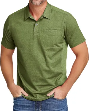 SWISSWELL Polo Shirts for Men with Pocket Short Sleeve Lightweight Performance Golf Shirt Mesh Summer Casual Shirt