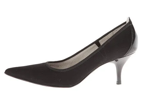 TAHARI Women's "Dottie" •Black Fabric & Patent Leather• Pump